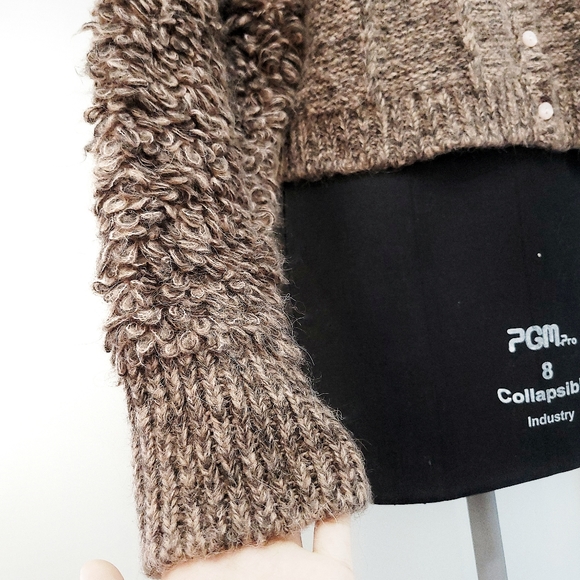 REMAIN Birger Christensen Denise Alpaca Knit Crop Patchwork Oversized Ca… - Picture 11 of 16